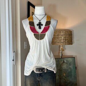 Y2k Wet Seal Beaded Top